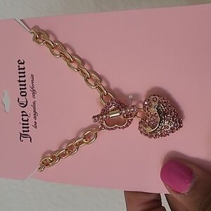 Juicy Couture Gold Tone Heart Pendant Necklace